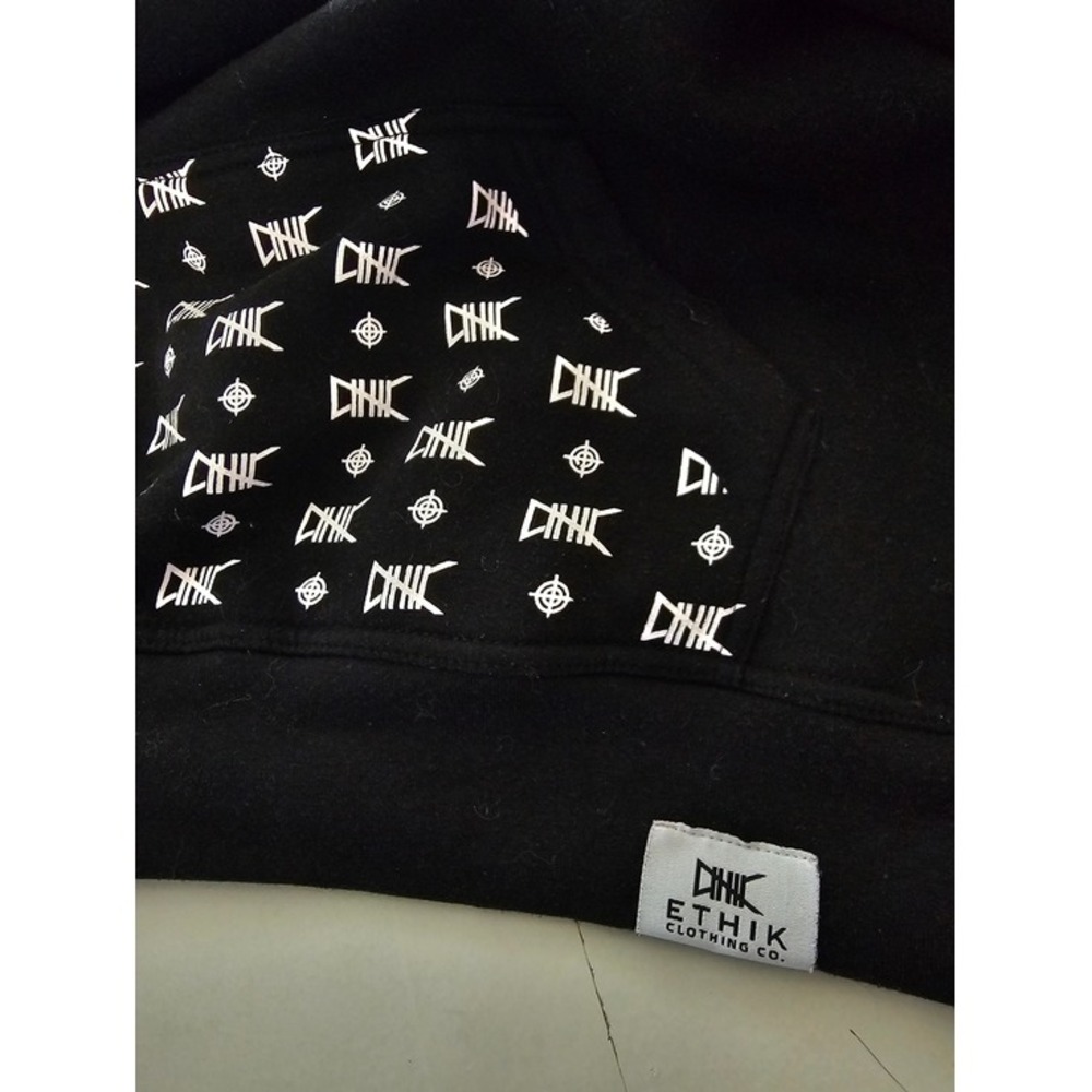 Illadelph x Ethik Mens Large Black White Hoodie Astronaut Graphic Streetwear ~ - Picture 5 of 8